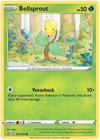 Pokemon - Bellsprout - 001/163 - Common - Sword &amp; Shield: Battle Styles Singles - Top CollectiblesCollectible CardsPokémon