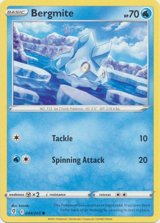 Pokemon - Bergmite - 044/203 - Common - Sword &amp; Shield: Evolving Skies Series - Top CollectiblesCollectible CardsPokémon