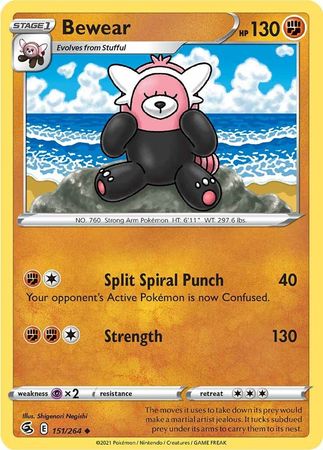 Pokemon - Bewear - 151/264 - Uncommon - Sword &amp; Shield: Fusion Strike Series - Top CollectiblesCollectible CardsPokémon