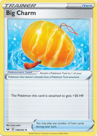 Pokemon - Big Charm - 158/202 - Uncommon - Sword &amp; Shield: Base Set Series - Top CollectiblesCollectible CardsPokémon