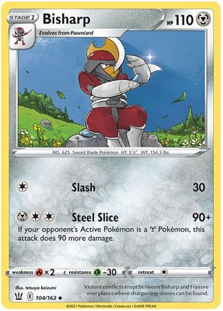 Pokemon - Bisharp - 104/163 - Uncommon - Sword &amp; Shield: Battle Styles Singles - Top CollectiblesCollectible CardsPokémon