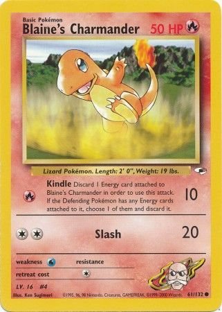 Pokemon - Blaine's Charmander - 61/132 - Common Unlimited - Gym Heroes Series - Top CollectiblesCollectible CardsPokémon