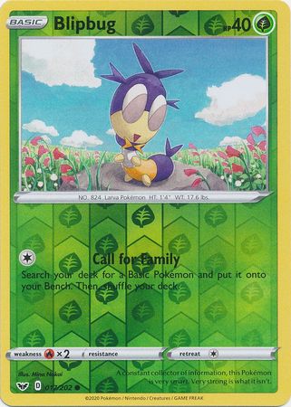 Pokemon - Blipbug - 017/202 - Common Reverse Holo - Sword &amp; Shield: Base Set Series - Top CollectiblesCollectible CardsPokémon