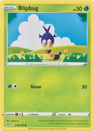 Pokemon - Blipbug - 018/196 - Common - Sword &amp; Shield: Lost Origin Series - Top CollectiblesCollectible CardsPokémon