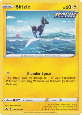 Pokemon - Blitzle - 050/198 - Common - Sword &amp; Shield: Chilling Reign Series - Top CollectiblesCollectible CardsPokémon