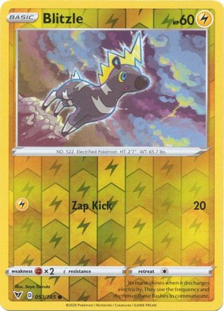 Pokemon - Blitzle - 053/185 - Common Reverse Holo - Sword & Shield: Vivid Voltage Series - Top CollectiblesCollectible CardsPokémon