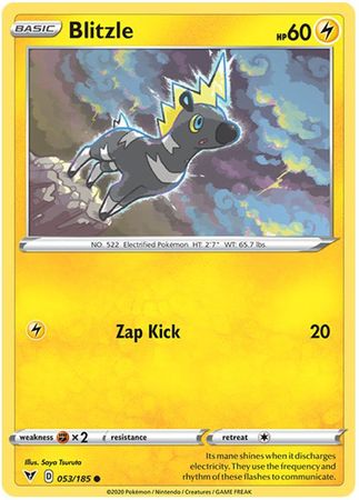 Pokemon - Blitzle - 053/185 - Common - Sword & Shield: Vivid Voltage Series - Top CollectiblesCollectible CardsPokémon