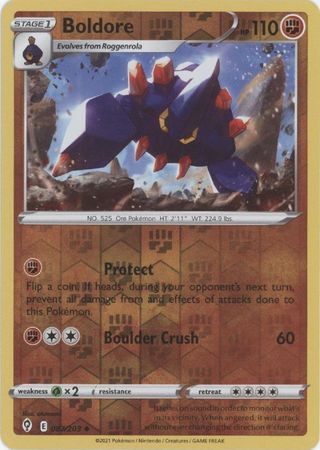 Pokemon - Boldore - 087/203 - Uncommon Reverse Holo - Sword &amp; Shield: Evolving Skies Series - Top CollectiblesCollectible CardsPokémon