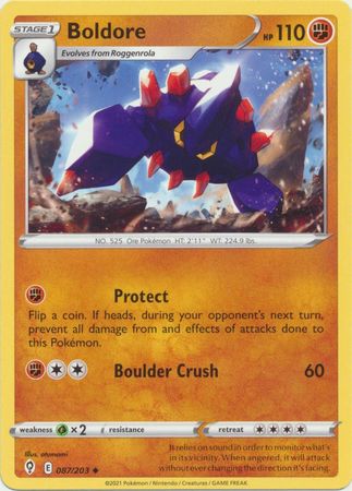 Pokemon - Boldore - 087/203 - Uncommon - Sword &amp; Shield: Evolving Skies Series - Top CollectiblesCollectible CardsPokémon