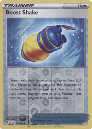 Pokemon - Boost Shake - 142/203 - Uncommon Reverse Holo - Sword &amp; Shield: Evolving Skies Series - Top CollectiblesCollectible CardsPokémon