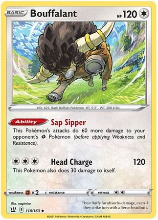 Pokemon - Bouffalant - 118/163 - Uncommon - Sword &amp; Shield: Battle Styles Singles - Top CollectiblesCollectible CardsPokémon