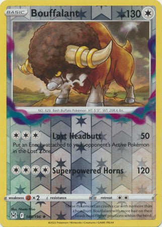 Pokemon - Bouffalant - 148/196 - Rare Reverse Holo - Sword &amp; Shield: Lost Origin Series - Top CollectiblesCollectible CardsPokémon