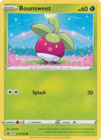 Pokemon - Bounsweet - 013/198 - Common - Sword &amp; Shield: Chilling Reign Series - Top CollectiblesCollectible CardsPokémon