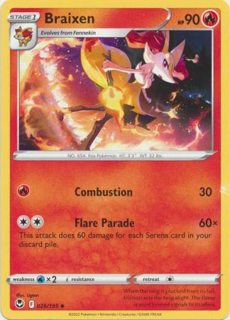 Pokemon - Braixen - 026/195 - Uncommon - Sword & Shield: Silver Tempest Series - Top CollectiblesCollectible CardsPokémon