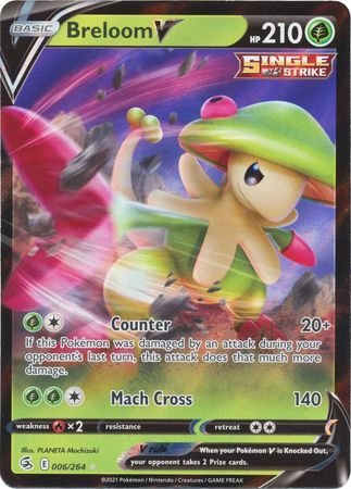 Pokemon - Breloom V - 006/264 - Ultra Rare - Sword &amp; Shield: Fusion Strike Series - Top CollectiblesCollectible CardsPokémon