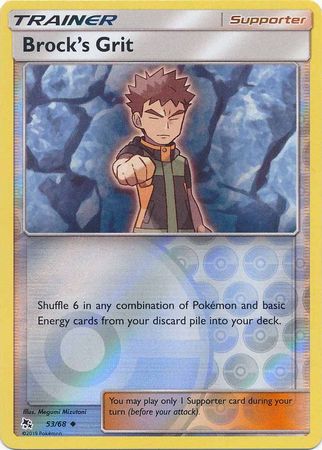 Pokemon - Brock's Grit - 53/68 - Uncommon Reverse Holo - Hidden Fates Series - Top CollectiblesCollectible CardsPokémon