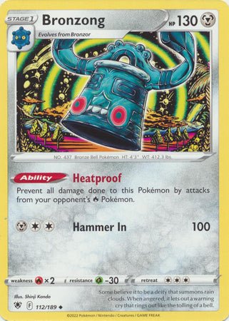 Pokemon - Bronzong - 112/189 - Uncommon - Sword &amp; Shield: Astral Radiance Series - Top CollectiblesCollectible CardsPokémon