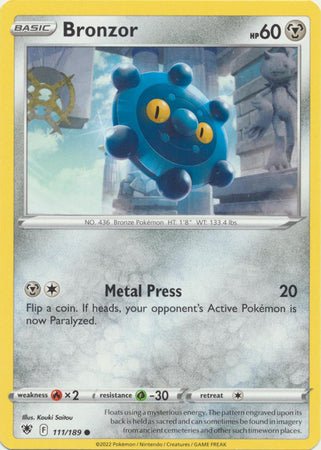 Pokemon - Bronzor - 111/189 - Common - Sword &amp; Shield: Astral Radiance Series - Top CollectiblesCollectible CardsPokémon