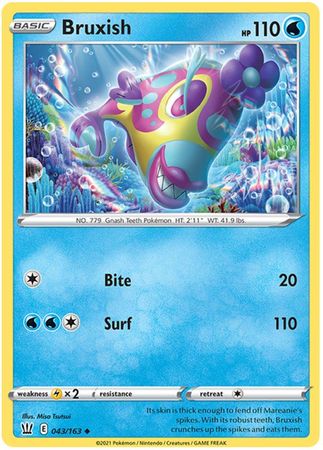 Pokemon - Bruxish - 043/163 - Uncommon - Sword &amp; Shield: Battle Styles Singles - Top CollectiblesCollectible CardsPokémon