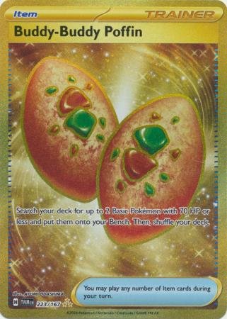 Pokemon - Buddy - Buddy Poffin - 223/167 - Gold Secret Rare - Scarlet &amp; Violet: Twilight Masquerade Series - Top CollectiblesCollectible CardsPokémon