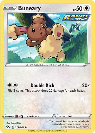 Pokemon - Buneary - 212/264 - Common - Sword & Shield: Fusion Strike Series - Top CollectiblesCollectible CardsPokémon