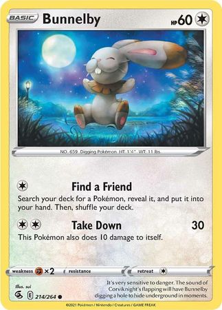 Pokemon - Bunnelby - 214/264 - Common - Sword &amp; Shield: Fusion Strike Series - Top CollectiblesCollectible CardsPokémon