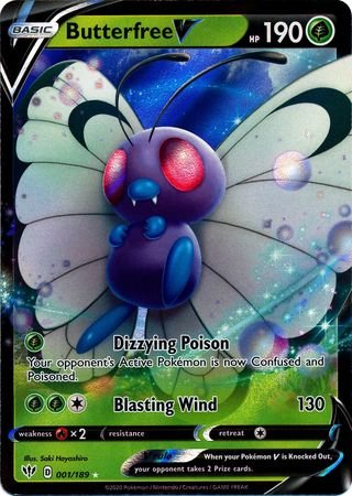 Pokemon - Butterfree V - 001/189 - Ultra Rare - Sword &amp; Shield: Darkness Ablaze Series - Top CollectiblesCollectible CardsPokémon