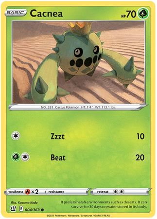 Pokemon - Cacnea - 004/163 - Common - Sword &amp; Shield: Battle Styles Singles - Top CollectiblesCollectible CardsPokémon