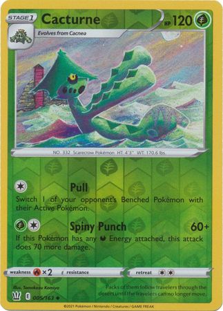 Pokemon - Cacturne - 005/163 - Uncommon Reverse Holo - Sword & Shield: Battle Styles Singles - Top CollectiblesCollectible CardsPokémon