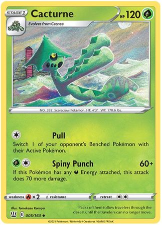 Pokemon - Cacturne - 005/163 - Uncommon - Sword &amp; Shield: Battle Styles Singles - Top CollectiblesCollectible CardsPokémon