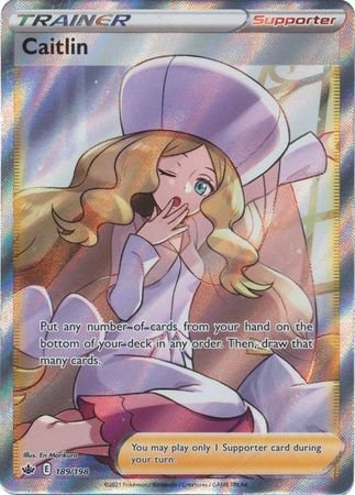 Pokemon - Caitlin - 189/198 - Full Art Ultra Rare - Sword &amp; Shield: Chilling Reign Series - Top CollectiblesCollectible CardsPokémon
