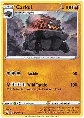 Pokemon - Carkol - 079/163 - Uncommon - Sword &amp; Shield: Battle Styles Singles - Top CollectiblesCollectible CardsPokémon
