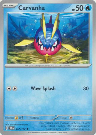 Pokemon - Carvanha - 042/162 - Common - Scarlet &amp; Violet: Temporal Forces Singles - Top CollectiblesCollectible CardsPokémon