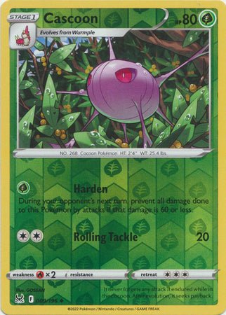 Pokemon - Cascoon - 009/196 - Uncommon Reverse Holo - Sword &amp; Shield: Lost Origin Series - Top CollectiblesCollectible CardsPokémon