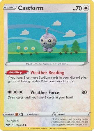 Pokemon - Castform - 121/198 - Common - Sword &amp; Shield: Chilling Reign Series - Top CollectiblesCollectible CardsPokémon