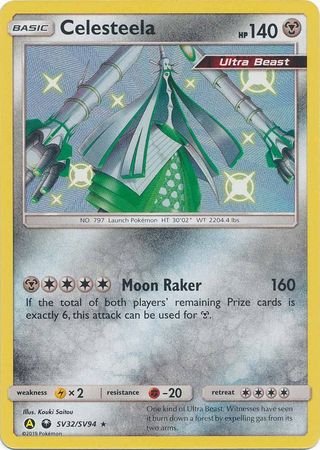 Pokemon - Celesteela - SV32/SV94 - Shiny Rare - Hidden Fates Series - Top CollectiblesCollectible CardsPokémon