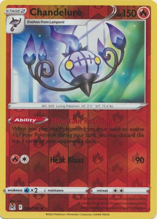 Pokemon - Chandelure - 026/196 - Holo Rare Reverse Holo - Sword & Shield: Lost Origin Series - Top CollectiblesCollectible CardsPokémon