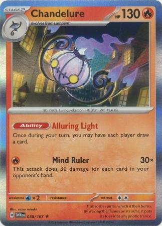 Pokemon - Chandelure - 038/167 - Holo Rare - Scarlet &amp; Violet: Twilight Masquerade Series - Top CollectiblesCollectible CardsPokémon