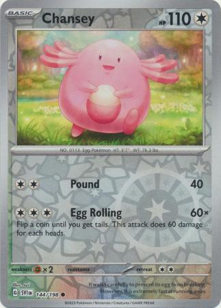 Pokemon - Chansey - 144/198 - Common Reverse Holo - Scarlet & Violet (Base Set) Series - Top CollectiblesCollectible CardsPokémon