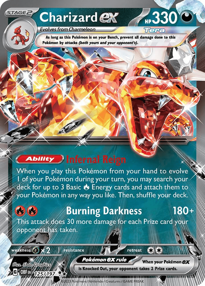 Pokemon - Charizard ex - 125/197 - Double Rare - Scarlet & Violet: Obsidian Flames Singles - Top CollectiblesCollectible CardsPokémon