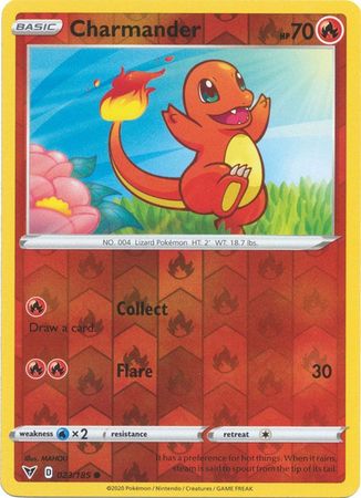 Pokemon - Charmander - 023/185 - Common Reverse Holo - Sword & Shield: Vivid Voltage Series - Top CollectiblesCollectible CardsPokémon