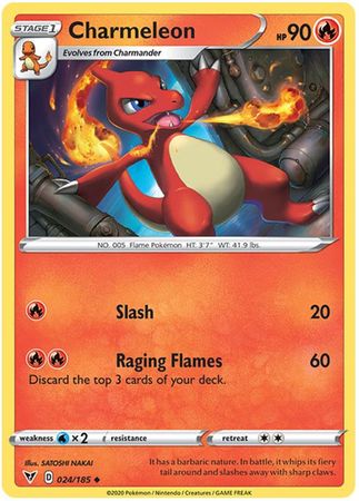 Pokemon - Charmeleon - 024/185 - Uncommon - Sword & Shield: Vivid Voltage Series - Top CollectiblesCollectible CardsPokémon