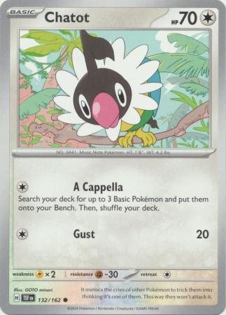 Pokemon - Chatot - 132/162 - Common - Scarlet &amp; Violet: Temporal Forces Singles - Top CollectiblesCollectible CardsPokémon