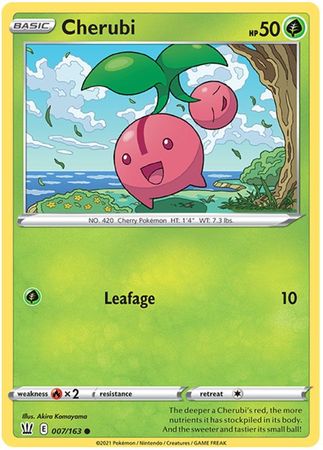 Pokemon - Cherubi - 007/163 - Common - Sword &amp; Shield: Battle Styles Singles - Top CollectiblesCollectible CardsPokémon