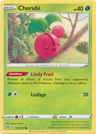 Pokemon - Cherubi - 012/172 - Common - Sword &amp; Shield: Brilliant Stars Series - Top CollectiblesCollectible CardsPokémon