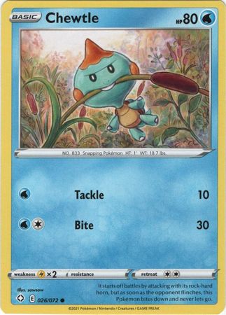 Pokemon - Chewtle - 026/072 - Common - Shining Fates Series - Top CollectiblesCollectible CardsPokémon