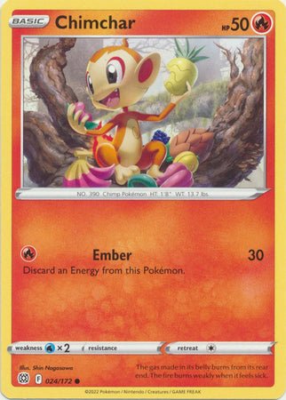 Pokemon - Chimchar - 024/172 - Common - Sword &amp; Shield: Brilliant Stars Series - Top CollectiblesCollectible CardsPokémon