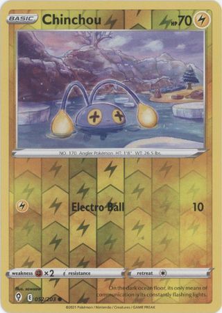 pokemon chinchou card Pokemon - Chinchou - 052/203 - Common Reverse Holo