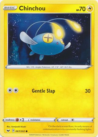 Pokemon - Chinchou - 067/202 - Common - Sword &amp; Shield: Base Set Series - Top CollectiblesCollectible CardsPokémon