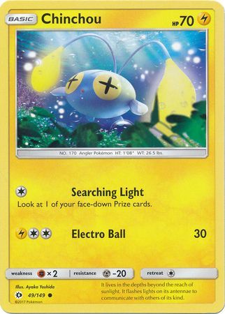 Pokemon - Chinchou - 49/149 - Common - Sun &amp; Moon: Base Set Series - Top CollectiblesCollectible CardsPokémon